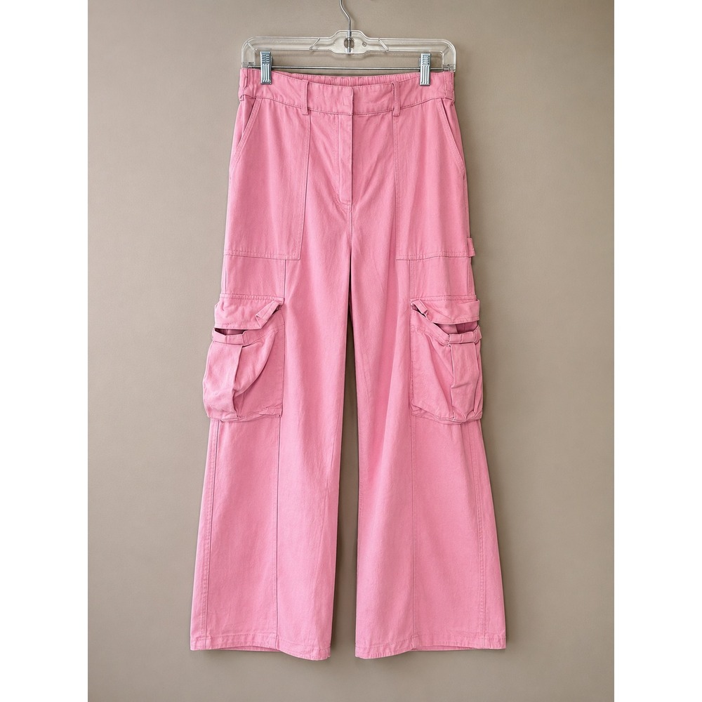 Altar'd State Women Pink Cargo Pants Wide Leg Relaxed Fit Size M P31912-01